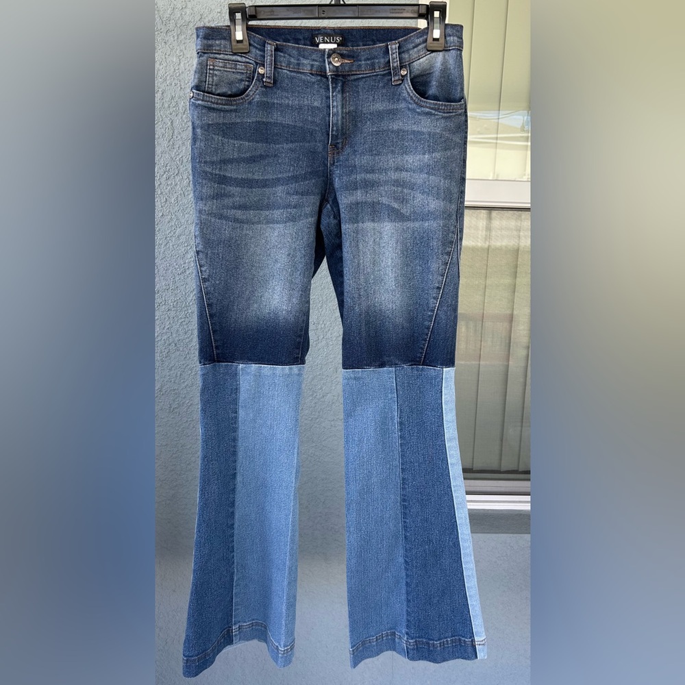 Venus Patchwork Y2K Color Block Flare Denim Jeans Size 6